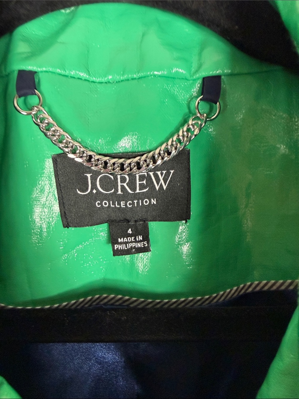 J. Crew Collection Trench Coat in Laminated Linen in Summer Green - Picture 6 of 9